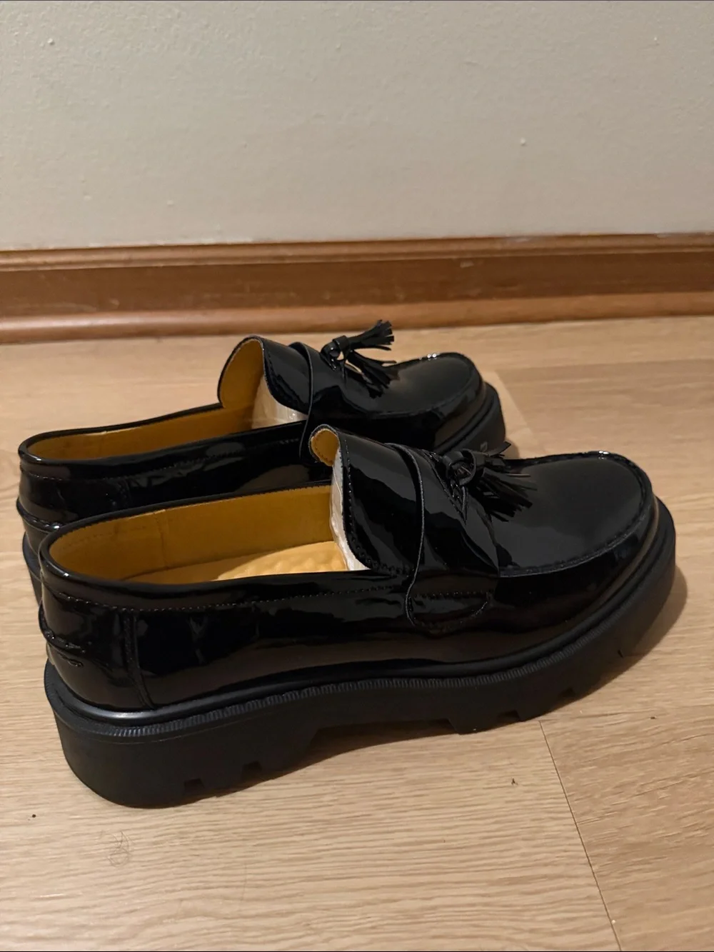 Black Patent Tassel Loafers